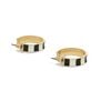Black and white enamel hoop earrings
